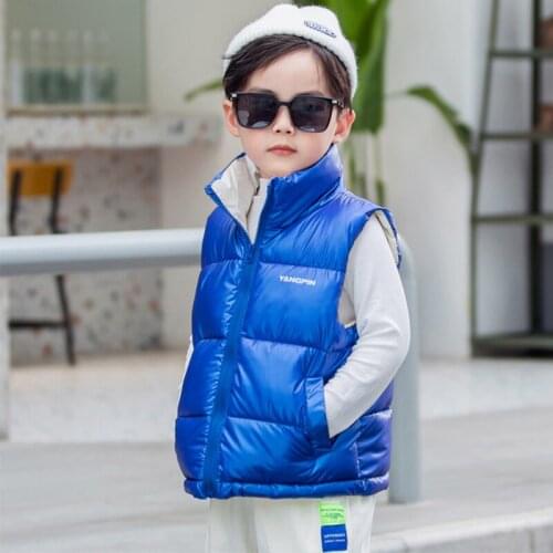 2021 Childrens Waistcoat Baby Boys Outerwear Winter Coats for Kids Clothes Warm Cotton Baby Boys Girls Vest For Age 2 4 6 8Y