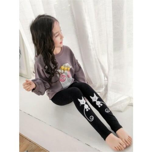 2021 Baby Girl Socks Cotton With Stepped Feet Cartoon Print Stretch Black Tights Spring Outer Baby Girl Socks