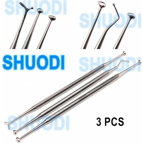 3pcs Dental Composite Filling Tool Instrument Amalgam Plastic Filling Resin Spatula Filler Spatula Double Ends Stainless Steel