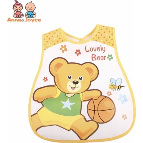 5pcs/lot Baby Bibs EVA Plastic Waterproof Cartoon Lunch Feeding Bibs Baby Cartoon Feeding Cloth Children Apron Accessories Stuff