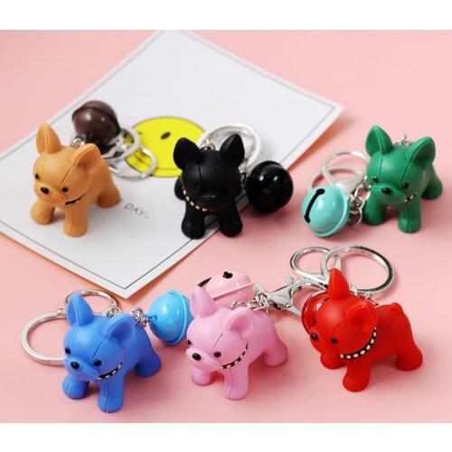 2021 Cute DIY Cartoon Dog Cokey Doggy Pet Animal Resin Keychain For Women Key Chains Ring Car Bag Pendent Accessories D599