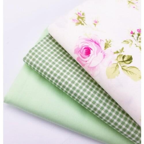 Floral/Plaid /Green Printed Cotton Twill Patchwork Fabric DIY Sewing Material High Quality Body-Friendly Soft Cotton Twill Cloth