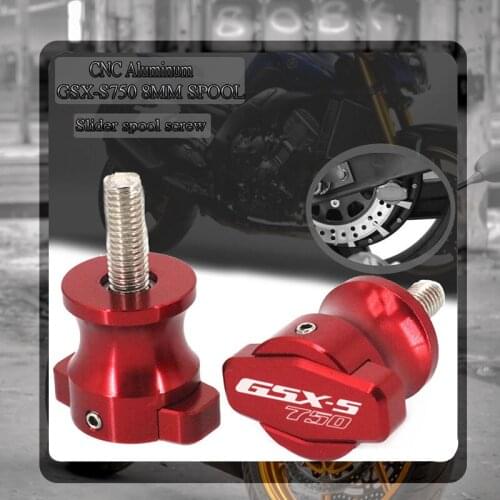 For SUZUKI GSX-S750 GSXS750 GSX 750 Motorcycle CNC Aluminum Frame Stands 8MM Screws Sliders Swingarm Spools Slider M8