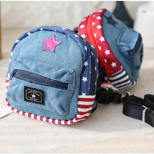 Denim Pet Dog Harness Backpack Outdoor Travel Puppy Carrier With Leashes Small Animals Multifunction Shoulder Bag For Chihuahua