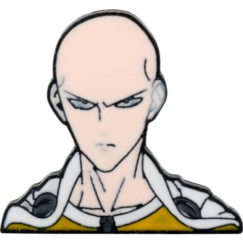 Anime ONE PUNCH-MAN Enamel Pins Cartoon Character Saitama Brooch Badge Denim Shirt Lapel Pin Jewelry Gift for Fans