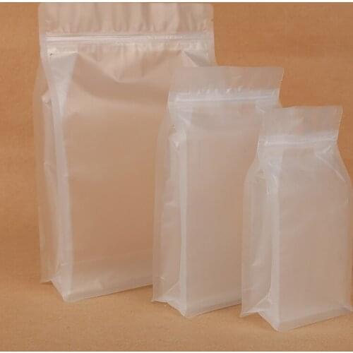 Ferimo 100pcs Zip lock bag transparent plastic storage bags eight side seal packaging candy food kitchen supplies package