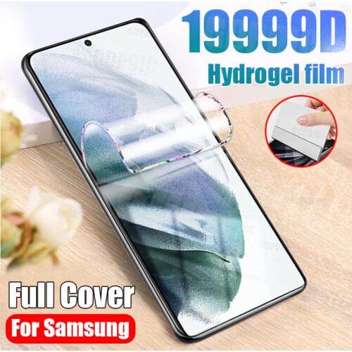 Hydrogel Film Screen Protector on For Samsung Galaxy S21 Ultra S20 FE Plus S10 Plus S9 For Note 10 20 Plus Soft Screen Protector