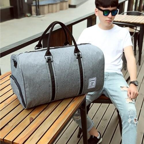 Canvas Men Travel Bags Big Capacity Light Weight Independent Shoes Pocket Trip Sports Hiking Male Outdoors Fashion Bag XA205K