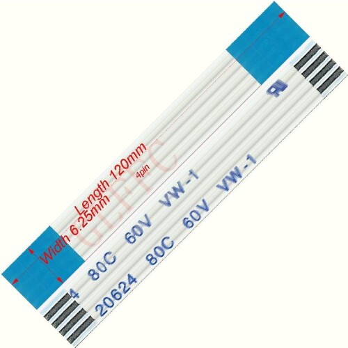 7pin 1.25pitch 100mm-4500mm A-type Flexible Flat Cable FFC awm 20624 ROHS for TTL LCD DVD Computer