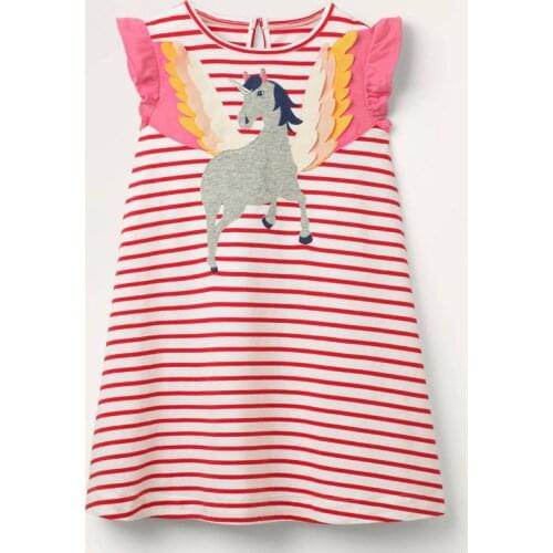 Quality Brand Cotton Baby Girl Clothes Summer Cartoon Dresses for Girls Children Clothing Infant Babe Kids Beach One-piece Dress