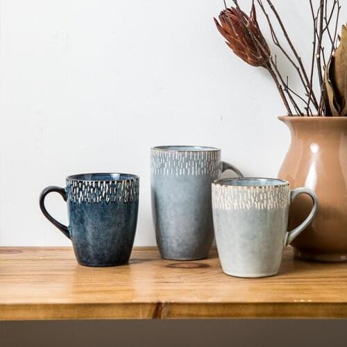 Handmade Retro Ceramic Cup Personality Japanese Minimalist Coffee Mug Household Milk Tea Water Cups and Mugs Travel Funny Tazas