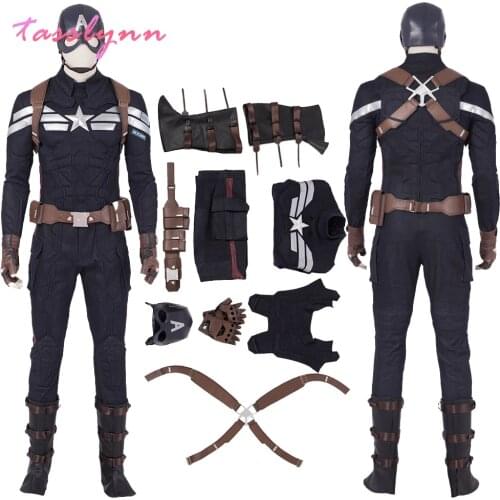 Captain 2 Steven Roger Cosplay Jumpsuit Boots Superhero Halloween Outfit Halloween Costumes for Men Sets Anime Cosplay