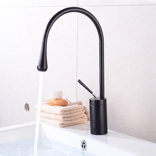 Bathroom Basin Faucet Drop-shaped Nozzle Kitchen Sink Faucet Mixer Cold And Hot Single Handle Swivel Spout Kitchen Faucet Tap