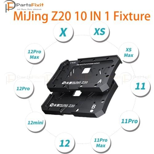 MiJing Z20 10 IN 1 BGA Reballing Fixture For iPhone X-12 pro max Motherboard Middle Frame Planting Tin Template Stencil Platform