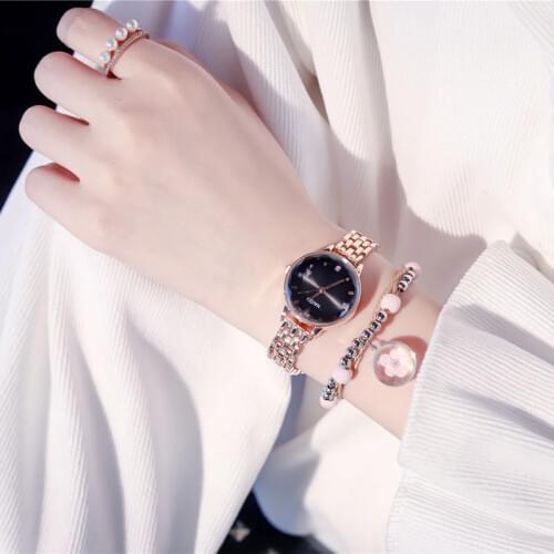 Qualities Women Fashion Watches 2019 Luxury Rose Gold Metal Ladies Bracelet Watch Elegant Small Woman Clock Horloges Vrouwen