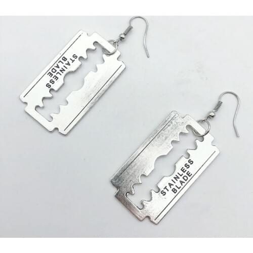 New Design The Blade Earrings for Men Women Punk Acrylic Rock A Razor Blade Earrings Fashion Jewelry Gift Souvenir
