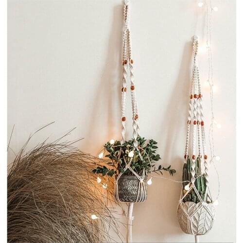 Macrame Plant Hangers Handmade Indoor Hanging Orchid Basket Cotton Rope Creative Garden Woven Net Bag Tapestry Living Room Decor