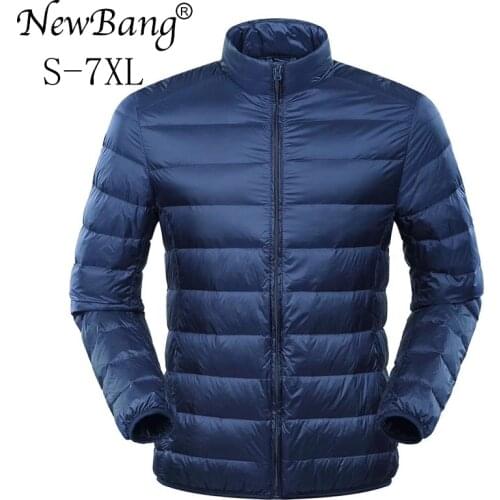 NewBang Plus 6XL 7XL Down Jacket Mens Large Size Ultra Light Down Jacket Men Duck Down Windbreaker Lightweight Feather Coats