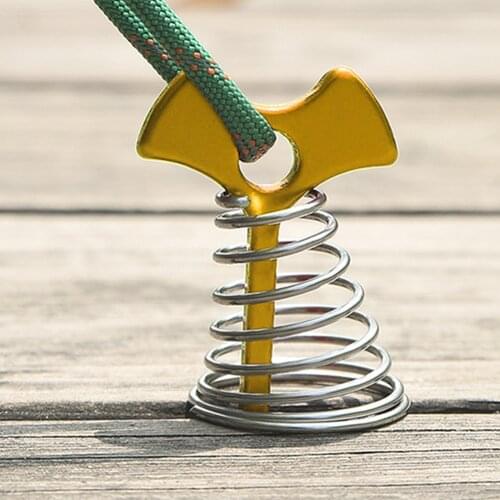 Adjustable Metal Fixed Nail Anchor Tent Peg Outdoor Plank Spring Fishbone Awning Camping Portable Outdoor Elements