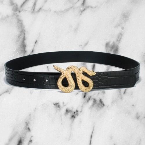 Jeans Belt Luxury Brand Belts For Women High Quality Waist Femme Snake Buckle Bothside Pu Leather Big Cummerbunds