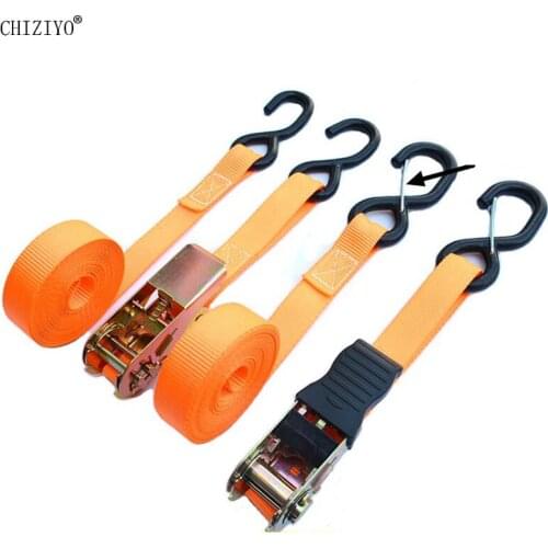 5 m Portable Auto Luggage Trailer Ratchet Tie Down Strap S-shaped Hook Cargo Strap Binding Belt Hauling Trucks Motorcycle Straps