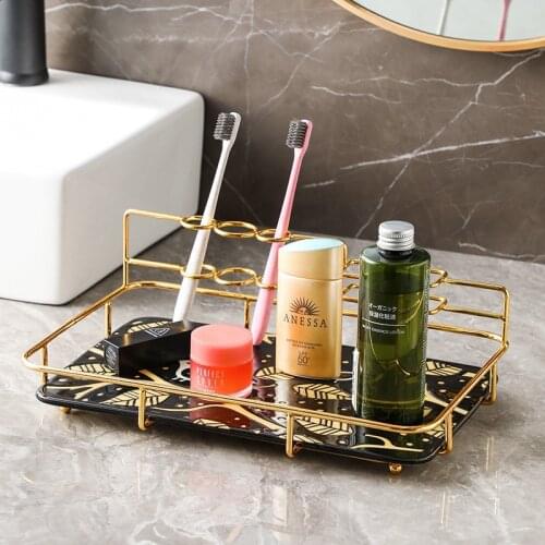 Bathroom countertops luxury storage racks bathroom cosmetics hand face wash online celebrity single tray shelf