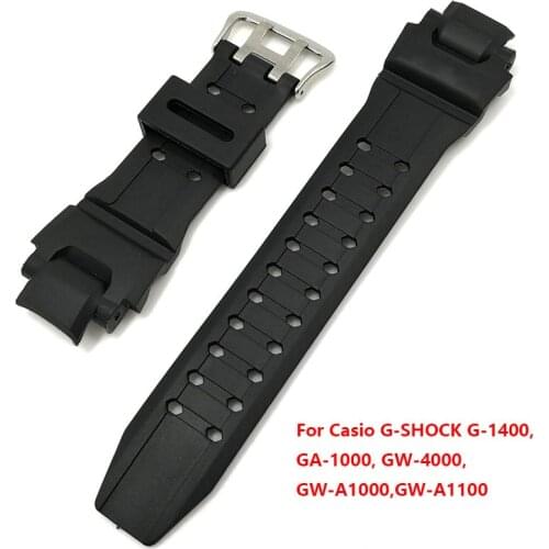 Black Replacement Band Strap Watch Accessories Silicone Watchband for Casio G Shock GA-1000/1100 GW-4000/A1100 G-1400