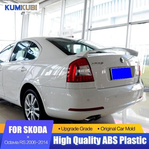 For Skoda Octavia 2006-2014 White Spoiler ABS Material Car Rear Wing Primer Color Rear Spoiler For Skoda Octavia Black Spoiler