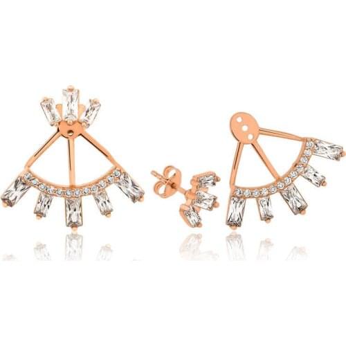 Tevuli 925 Sterling Silver White Cubic Zirconia Magic Earrings