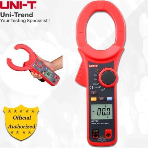 UNI-T UT220 2000A Single AC Digital Clamp Meter; AC Ammeter, Resistor/Diode Test, Digital Hold, LCD Backlight