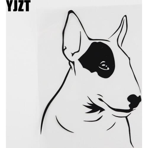 YJZT 11.9CMX15.9CM Fun Bull Terrier Dog Animals Pets Vinyl Car Sticker Black/Silver 8A-0023