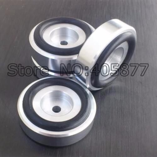 High Performance 4 Pcs 44*17mm Silver Solid Aluminum CD DAC PC Cabinet Amplifier Feet Pads Stands