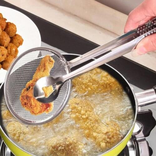 High Quality Solid Colander Ladle Stainless Steel Kitchen Handle Utensil Tool French Fries Utensil Drumsticks Colander Accessori