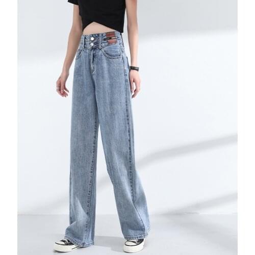 Woman Jeans High Waist Clothes Wide Leg Denim Clothing Blue Streetwear Vintage Quality 2021 Fashion Harajuku Straight Pants7918
