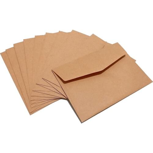 10pcs/lot Brown DIY Paper Multifunction Business Gift Thank You Card Envelopes For Wedding Birthday Party Invitation Decoration