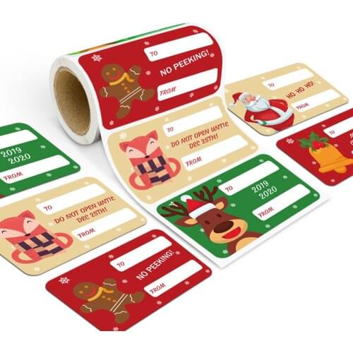 120Pcs/Roll Five Color Christmas Labels for Christmas Gifts Multifunction Seal Sticker Gift Sticker Gift Label