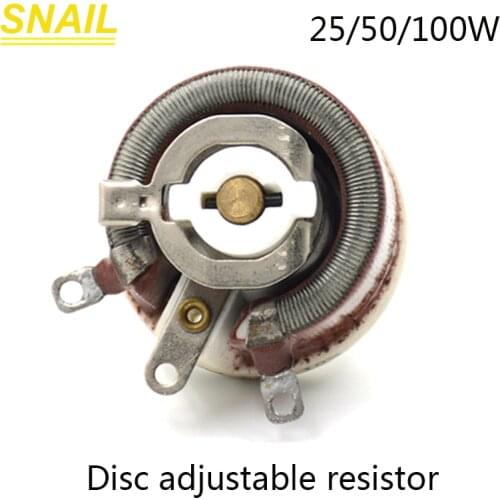 25W 50W 100W BC1 high Power rheostat,rotary variable wire wound resistor,high quality,disc shape,adjustable resistor