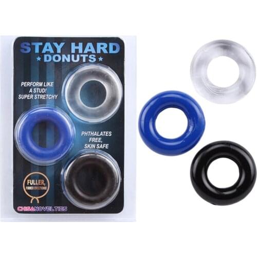 3pcs/set Stay Hard Cock Ring Sex Toys for Adult Men Sex Delay Premature Ejaculation Lock Fine Ring Delay Ring Durable Penis Ring