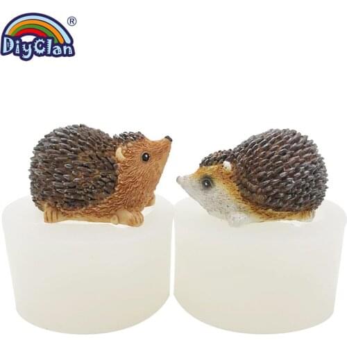 3D Cartoon Hedgehog Gypsum Incense Silicone Mold Creative Animal Candle Chocolate Mould Cake Decorating Tools Moldes De Silicona