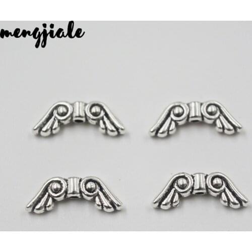 40pcs/lot Wing Small Hole Spacers Beads For Jewelry Making Antique Silver Wing Beads Charms Wing Charm Beads 15x5mm