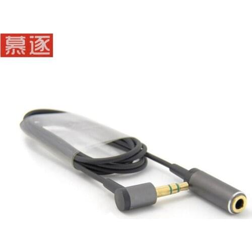 90 grad right angle 3,5mm 3pole Audio Stereo Stecker auf Buchse Verlängerung Kabel 1M schwarz