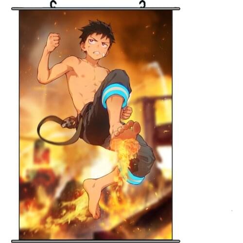 Anime Enn Enn No Shouboutai Fire Force Wall Scroll DIY Custom Made Scroll Poster Home Decor 60/75/90cm