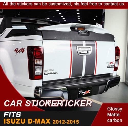 Tail gate car sticker off road decal two colors stripe vinyl graphic car sticker custom fit for Isuzu dmax