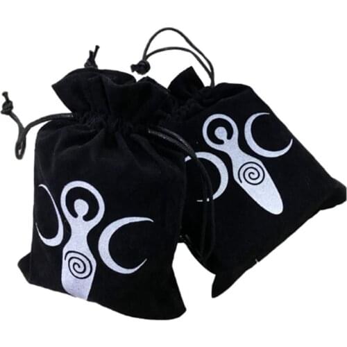Velvet Moon Phase Goddess Tarot Storage Bag Rune Board Game Card Package 7"x5" S06 21 Dropshipping
