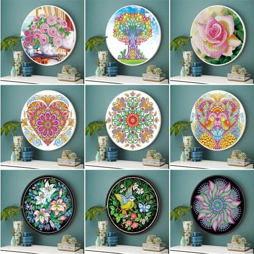 HUACAN Special Shaped Diamond Painting 5d Flowers DIY Diamond Embroidery With Frame Art Kits Decorations Home Gift