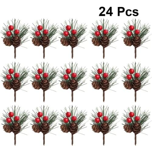 Artificial Christmas Pine Tree Branches with Pine Cones Lifelike Christmas Decoration Ornament Xmas Tree Hanging Pendant