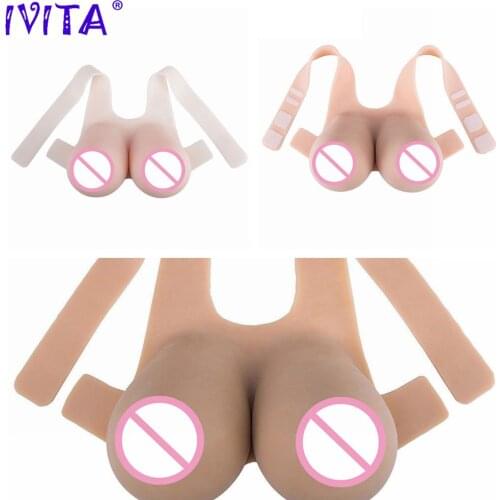 IVITA 12KG Huge Silicone Breast Form For Crossdresser Transgender Shemale Mastectomy Enhancer Realistic Fake Boobs False Breast