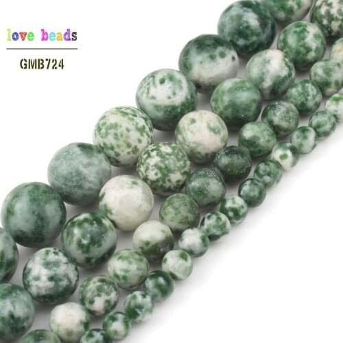 Natural Spot Jaspers Stone Beads Round Loose Spacer Round Beads For Jewelry Making 4/6/8/10/12 mm DIY Bracelet Necklace