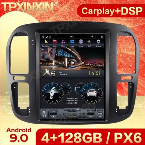 Carplay 2 Din Android 9 Tesla Stereo For Toyota Lander Cruiser LC100 1998 1999 2000 2001 2002 GPS Navi Receiver Player Head Unit