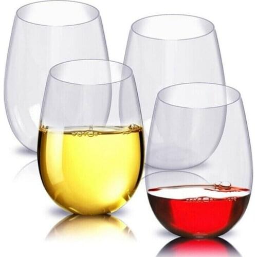 Reusable BeerDAD 4 Pcs Wine Glasses Unbreakable Shatterproof Plastic Glass Safe